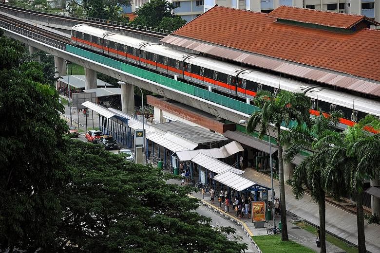 SMRT suspects that lightning struck a location between Yio Chu Kang and Khatib stations at 3.46pm, disrupting southbound service from Yishun (above) to Yio Chu Kang stations for about 50 minutes.