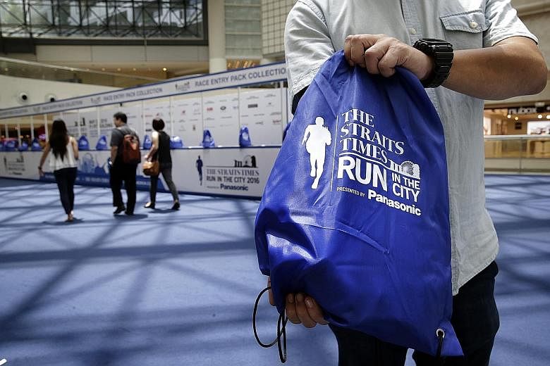 Readers who signed up for the upcoming The Straits Times Run in the City on May 22 can collect their race entry packs from today until Sunday (10.30am to 8pm) at Raffles City Atrium (Level 3). Each day, the first 150 participants to collect their rac