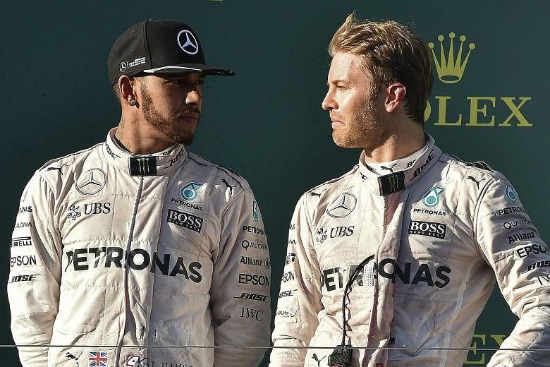 Nico Rosberg (right) is certain that his Mercedes team-mate Lewis Hamilton will make it tough for him to win the F1 title.