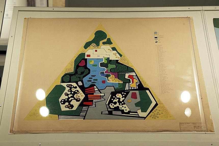 A 1971 gouache on paper design of a garden (above) for Brazil's Ministry of the Army.