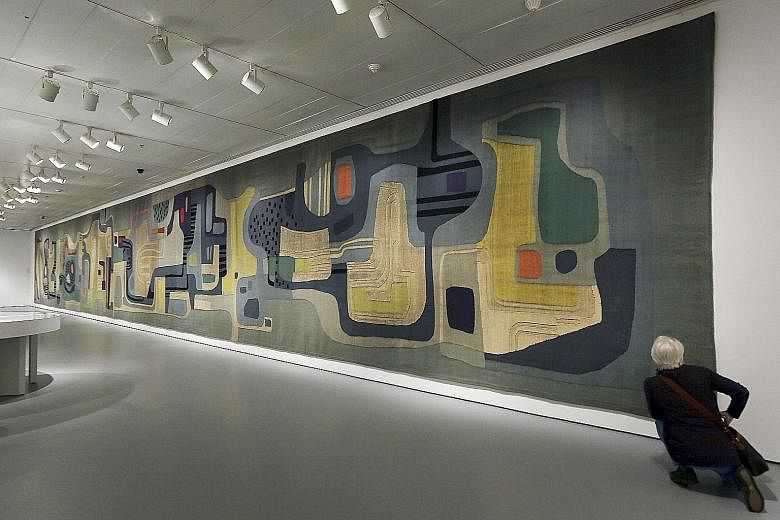 A 1969 wool tapestry made for the Santo Andre Civic Centre (above), both by Roberto Burle Marx.