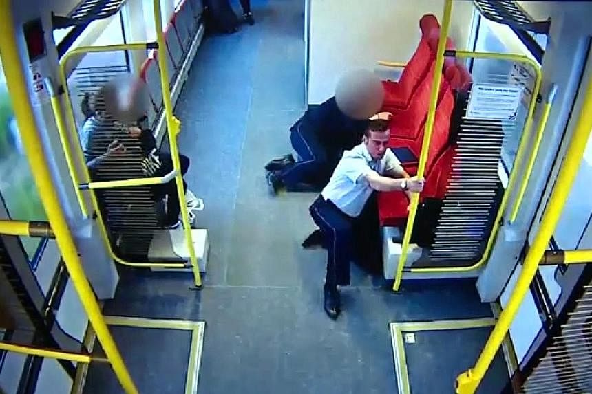 Mr Szymanski spotted a lorry stuck on the train track, directly in the path of the train. CCTV footage showed him sprinting through a carriage to warn passengers. The footage also showed him crouched on the ground, bracing himself for impact. The tra