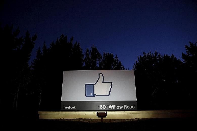 The entrance sign to Facebook's headquarters in Menlo Park, California, where the meeting will be held. A report in Gizmodo last week alleged that stories in Facebook's trending news lean towards the left.