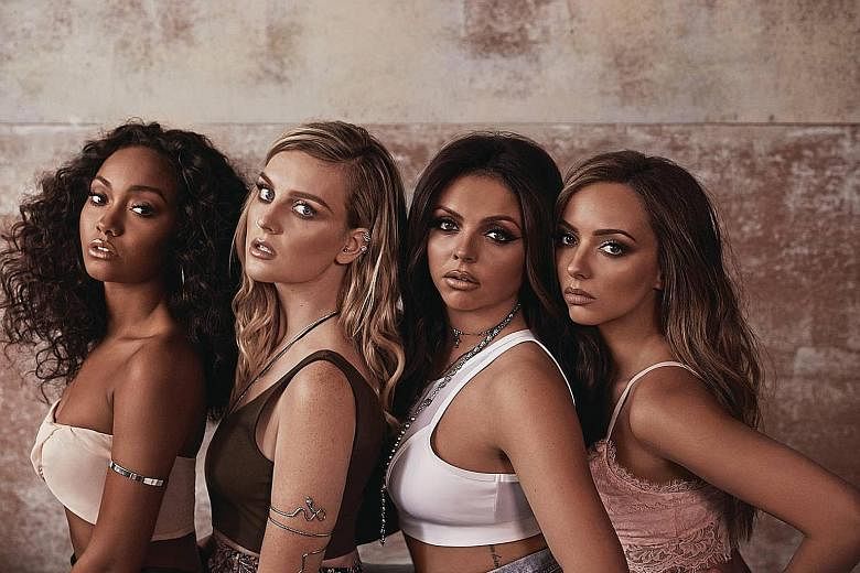 Little Mix's (from left) Leigh-Anne Pinnock, Perrie Edwards, Jesy Nelson and Jade Thirlwall hold their Singapore debut show tonight.