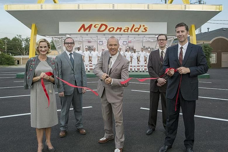 Michael Keaton (centre) as McDonald's founder Ray Kroc in The Founder.
