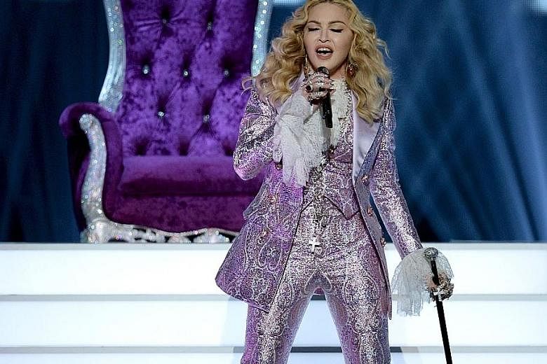 Madonna performing a tribute to Prince during the Billboard Music Awards in Las Vegas, Nevada, on Sunday.