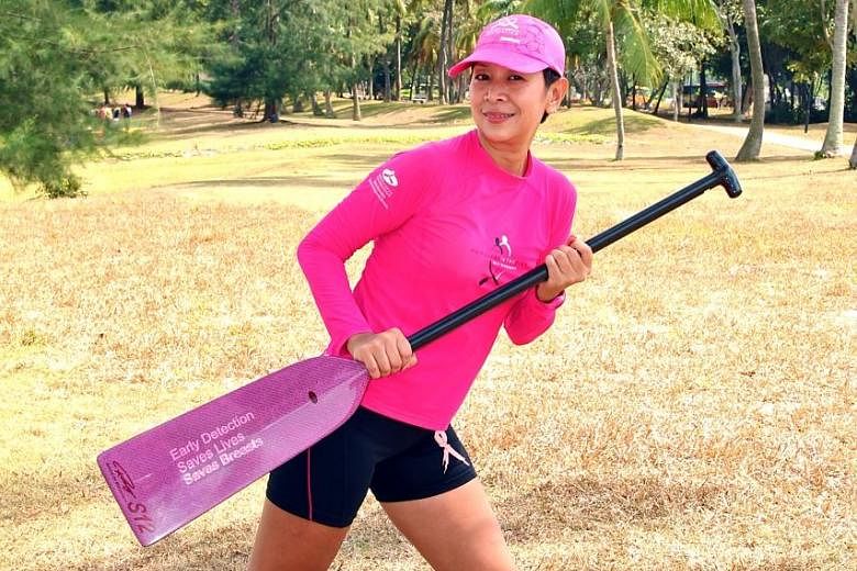 Ms Chui enjoys the team camaraderie and adrenaline rush of a dragon boat race.