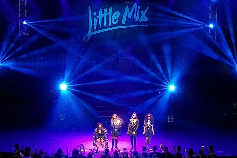 Little Mix - comprising (from far left) Jesy Nelson, Jade Thirlwall, Perrie Edwards and Leigh-Anne Pinnock - delivered energetic moves and impressive singing with sass.