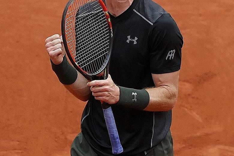 A relieved world No. 2 Andy Murray after overcoming Radek Stepanek in a five-setter at the French Open. However, No. 1 Novak Djokovic and nine-time winner Rafael Nadal both enjoyed straight-sets opening wins.