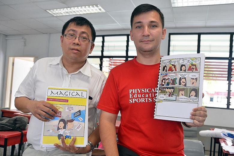 Prof Toh (above) and three colleagues came up with the method to teach maths after hearing from teachers that it is hard to engage low-achieving students in the subject. It took about a year to design the package (left), which includes different stor