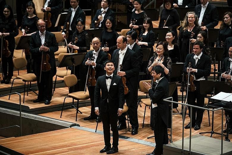 Singaporean Chen Zhangyi (far left, pictured with Shui Lan) premiered his composition An Ethereal Symphony at the Berliner Philharmonie.