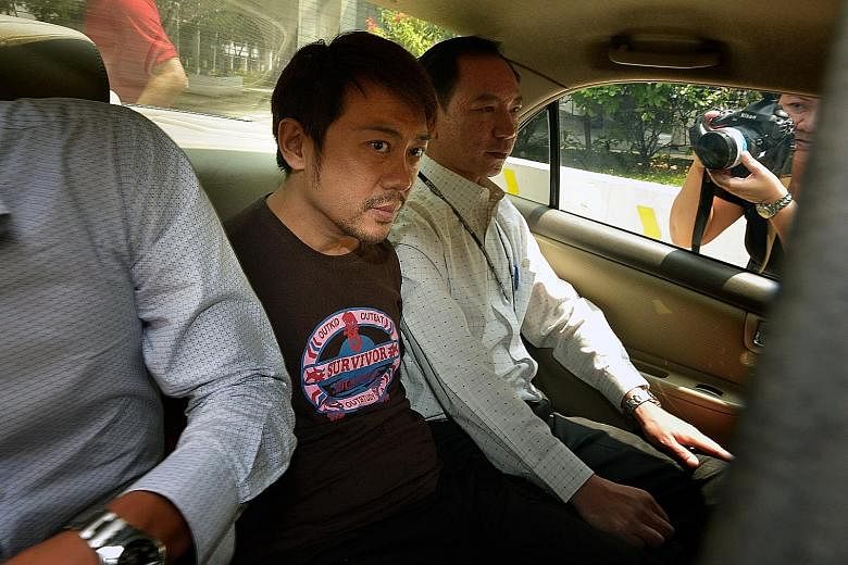 Yang Yin (left, in a 2014 photo) yesterday pleaded guilty to a total of 120 charges, mostly of falsifying receipts made to his company. The other charges were for cheating, immigration offences and breaking Companies Act laws. He still faces two crim