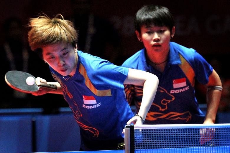 Zhou Yihan (left) and Lin Ye beat Feng Tianwei and Yu Mengyu to win the gold medal in last year's SEA Games at home. Zhou joins Feng and Yu, who will play singles as well, in the team event at the Rio Olympics. At least 24 athletes will go to Brazil, pend