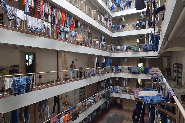 The Blue Stars dormitory in Boon Lay was found to have 5,098 bed spaces during an inspection last July. MOM said the operator had "severely compromised" the health and well-being of the workers residing there by overcrowding the dorm.