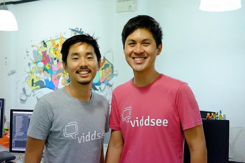 Viddsee co-founders Ho Jia Jian (far left) and Derek Tan. Kicking off the new content offerings are five short video features from here collectively called Singapore Stories.