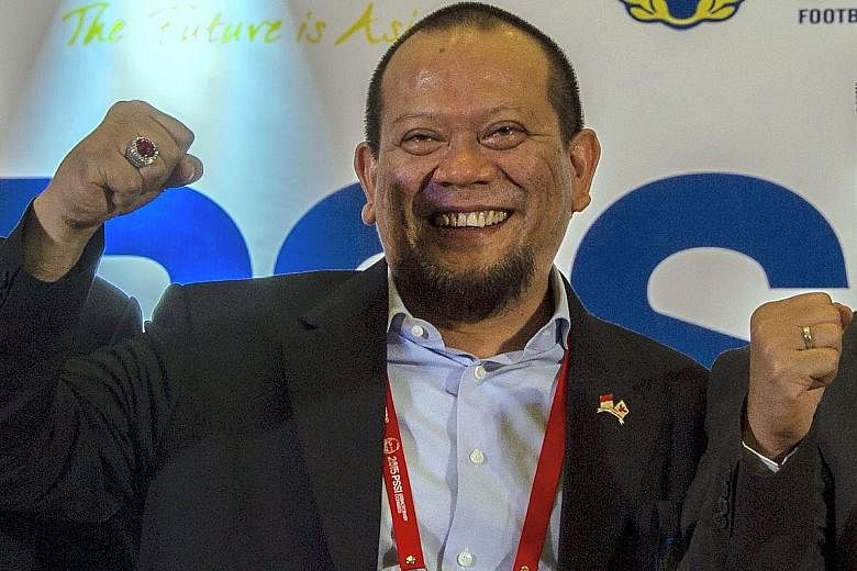 Mr La Nyalla after he was elected chief of the Indonesian Football Association last year. He was named as a suspect in a graft probe by the country's Corruption Eradication Commission on March 16 this year.
