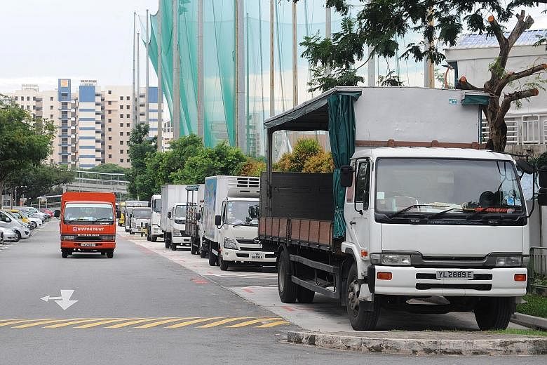 While there are 44,000 parking spaces for the 34,400 registered heavy vehicles in Singapore, most of the spaces are in industrial areas and less than 25 per cent are near homes.