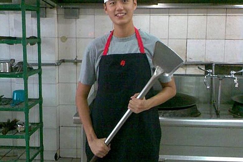 Mr Immanuel Tee as a cook during national service.