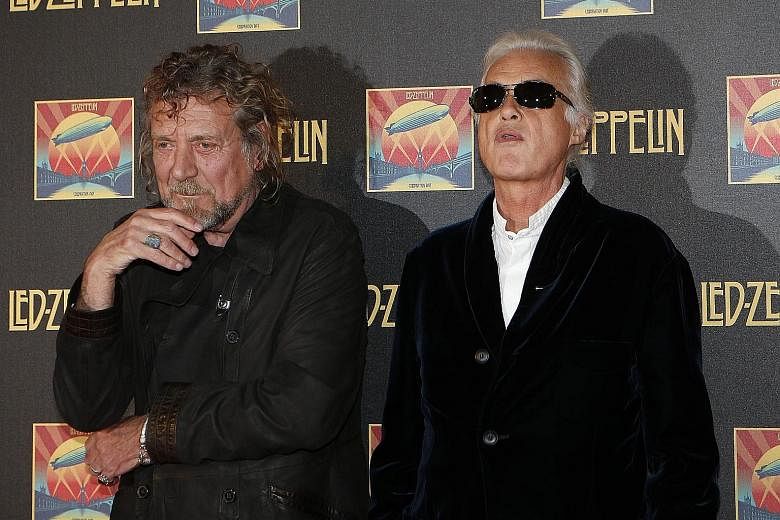 Led Zeppelin singer Robert Plant (left) and guitarist Jimmy Page are expected to attend trial.