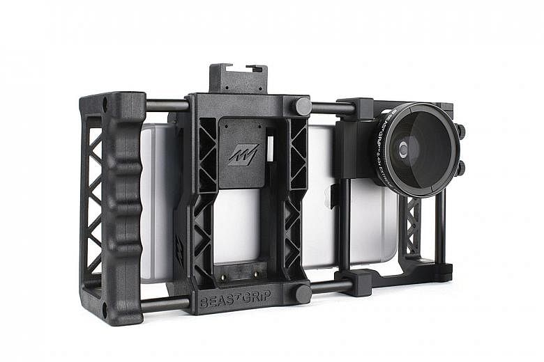 BeastGrip Pro, a universal lens adapter and camera rig system for smartphones.