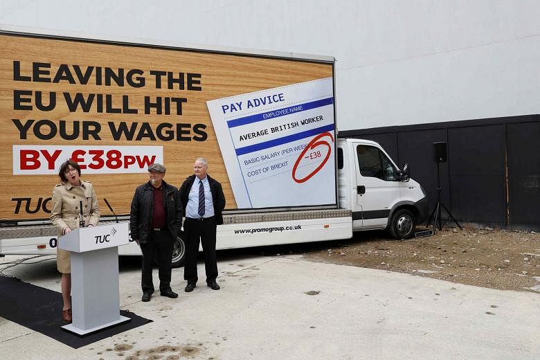 TUC general secretary Frances O'Grady urging British workers to vote to remain part of the EU, at the launch of a poster campaign last week.