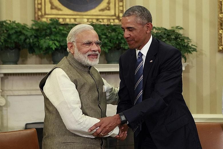 Mr Modi meeting Mr Obama in the Oval Office at the White House on Tuesday. At the meeting, the leaders kept their focus on the growing friendship between India and the US.