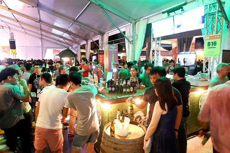 The 2015 edition of Beerfest Asia drew 32,000 people. 1925 Microbrewery & Restaurant's director Ivan Yeo and brewmaster Yeo King Joey (far right) will be taking their beer to Beerfest Asia 2016.