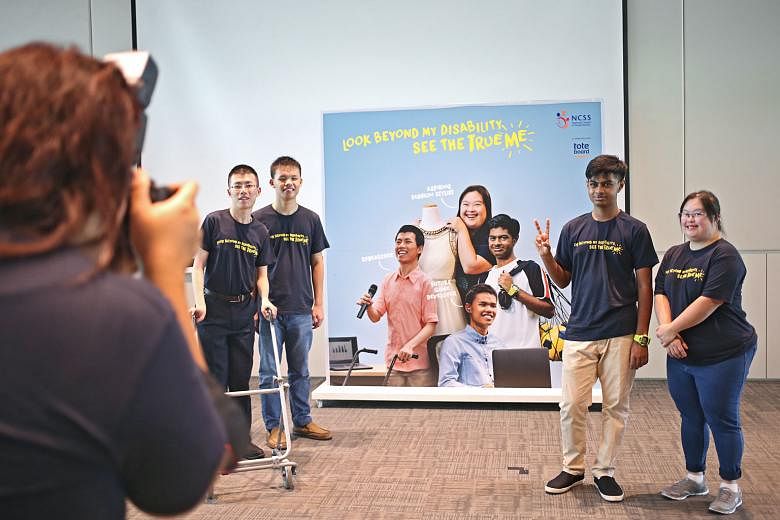 The "See the True Me" campaign launched earlier this month features (from left) Mr Ong Peng Kai, 24, Mr Dickson Tan, 21, Mr Ivan Romarrio Gomez, 16, and Ms Chen Wanyi, 27. Instead of "See the True Me", the writer says a better message could be: "Disabilit
