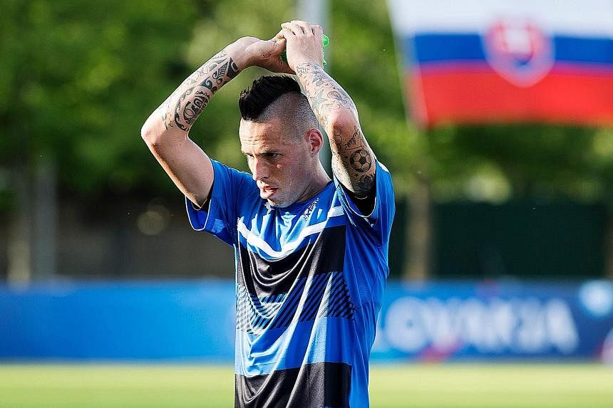 Wales' Gareth Bale (left) and Slovakia's Marek Hamsik are their countries' key players in today's Group B opening match.Both were the top scorers in their countries' respective Euro qualifying campaigns and will be seeking to continue their scoring s