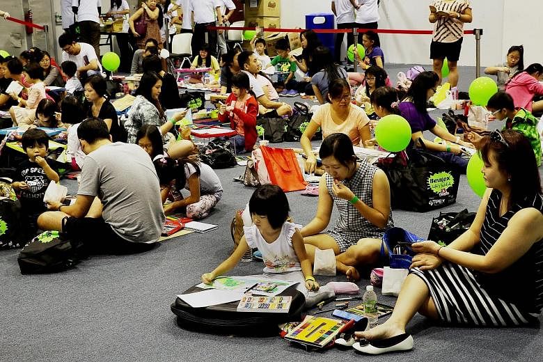 More than 60 primary school children put pen to paper yesterday in an effort to get people to go green. They were taking part in an annual art competition at the Singapore Science Centre to raise money for The Straits Times School Pocket Money Fund. 