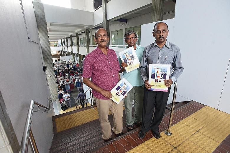 (From left) Mr Anandam Thomas, Mr Manokaran Ramasamy and Mr Gopinathan Ramasamy are among 33 investors trying to sell back land in Chennai that they bought from Singapore-registered KMGM International. They say the land has not been developed and has