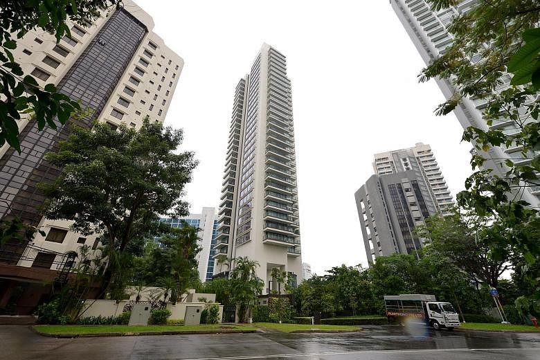 Ardmore Three (centre) moved at least 19 units last month, according to analysts. Resale prices for non-landed private homes rose across the board in May from the previous month, with the core central region seeing a 0.4 per cent gain, and prices in 