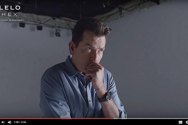 Actor Charlie Sheen in a video by Swedish sex-toy brand Lelo.