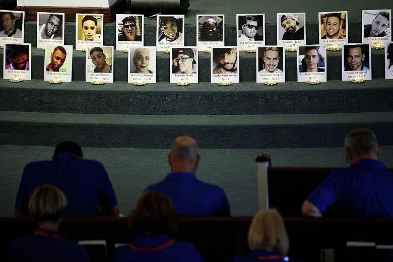 A prayer service being held in a church in Florida for the victims of the Pulse nightclub shooting. The shooting, which left 49 dead and 53 injured, is the worst in US history. The gunman, Omar Mateen, was shot dead by police after a three-hour rampa