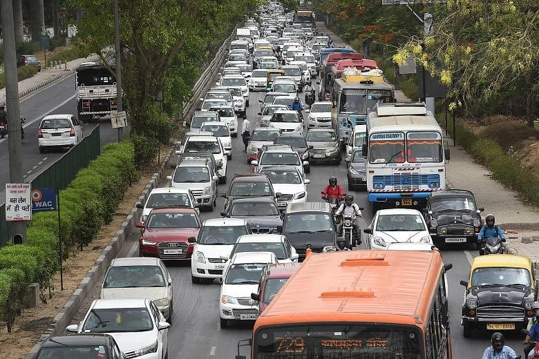 In Delhi, which has a population of 16 million, traffic jams are common even during non-peak hours.