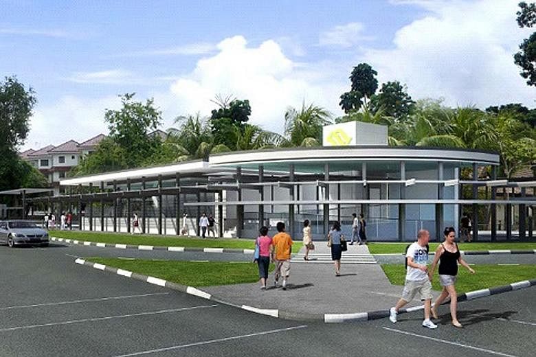 Artists' impressions of the Sungei Bedok MRT station's interior (left, above) and exterior (left, below). KTC Civil Engineering and Construction was awarded the contract to build the station, which is the last major civil contract for the 13km East C