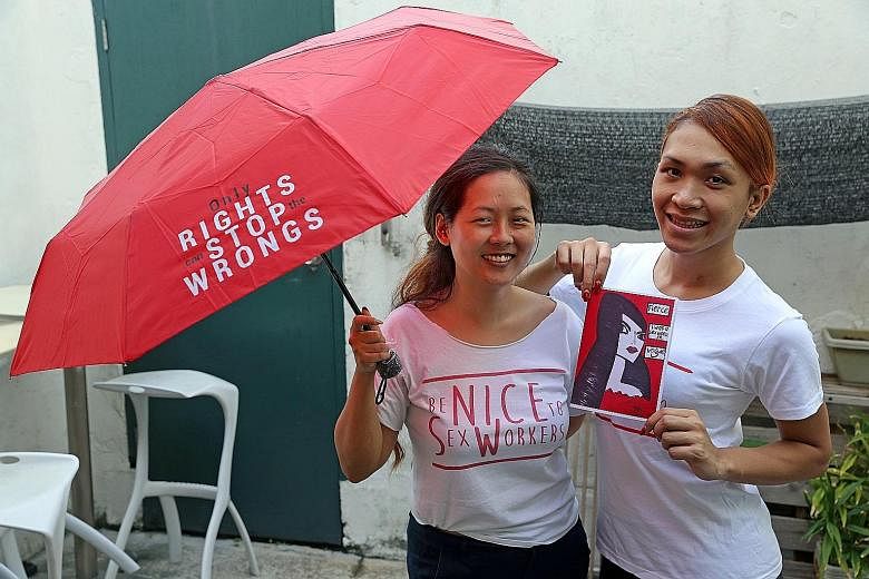 Ms Sherry Sherqueshaa (right), one of the sex workers helped by Project X to quit the industry, met group director Vanessa Ho two years ago. Ms Ho recruited her as a volunteer.