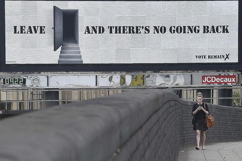 A "Vote Remain" campaign billboard advertisement in London. Hungary's Prime Minister has even taken a full-page ad in the Daily Mail appealing to Britons not to vote to leave the bloc.