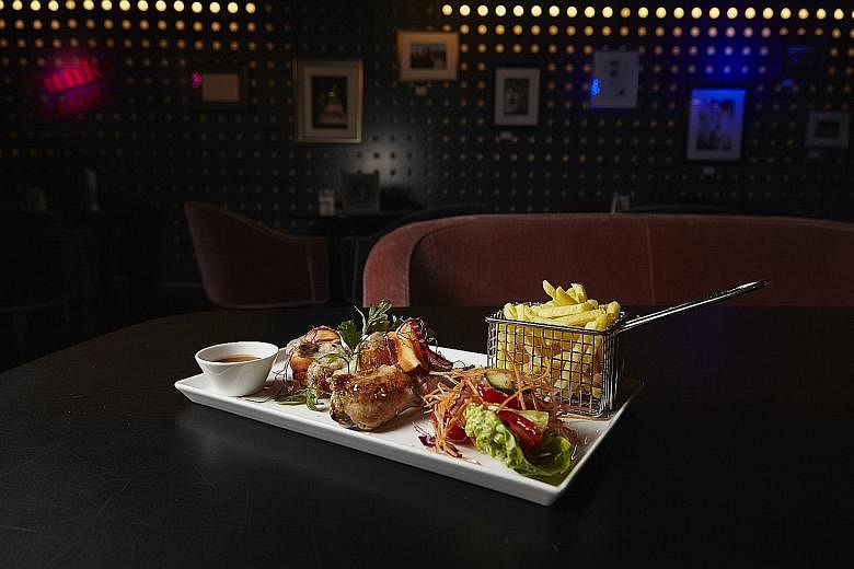 Montreux Jazz Cafe's signature dish, Coquelet Facon Quincy Jones (spring chicken marinated a la Quincy Jones), will be on the menu here.