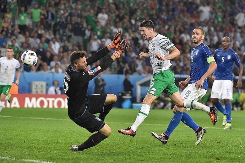 Midfielder Robbie Brady heading past Italy goalkeeper Salvatore Sirigu to seal Ireland's 1-0 win in Lille. Manager Martin O'Neill says his men need a similarly strong performance to have any chance against hosts France in the round of 16.
