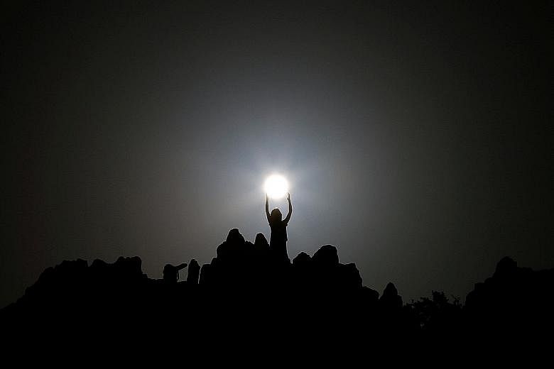 People celebrating the summer solstice at the Kokino megalithic observatory, near the city of Kumanovo in Macedonia, on Tuesday.