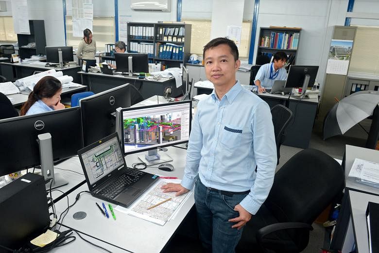 Mr Gan Chee Meng, a BIM manager at Shimizu, has to deal with more dimensions now as compared with in the past, when he dealt simply with lines and angles in 2D drafting software. 