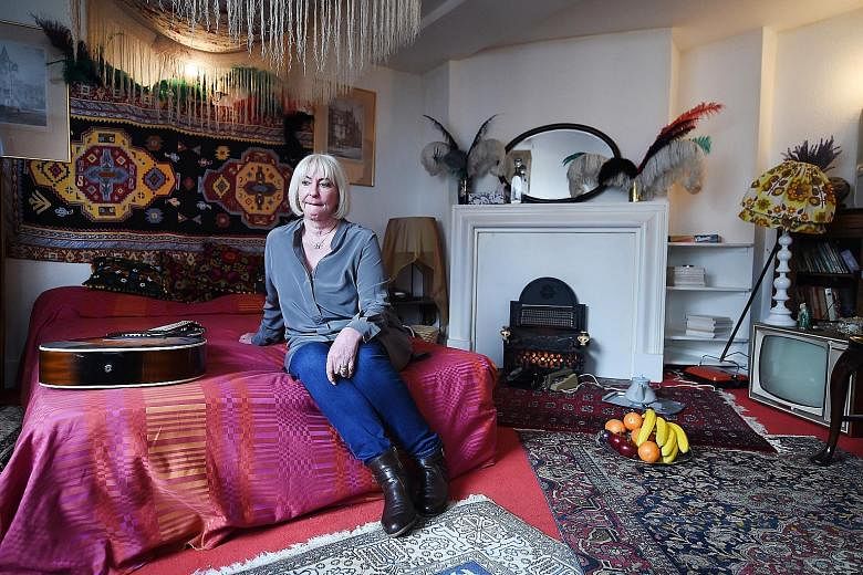 Kathy Etchingham, Jimi Hendrix's former girlfriend, in the flat she once shared with the US guitarist in London.