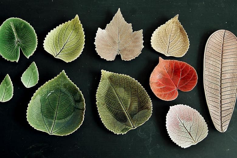 Mr Davy Young's ceramic leaf creations were a result of his love of the varied textures of nature and keen eye for detail.
