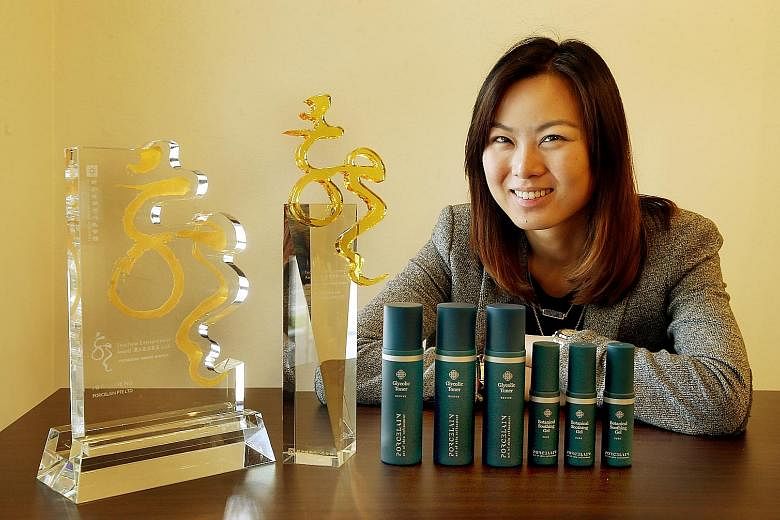 Ms Ng was the youngest winner at the Teochew Entrepreneur Award. She is the founder of Porcelain, a face spa company.