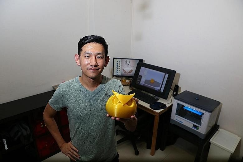 Mr Kong sells 3D-printed household items such as coasters, aromatherapy reed diffusers and decorative owl figurines.