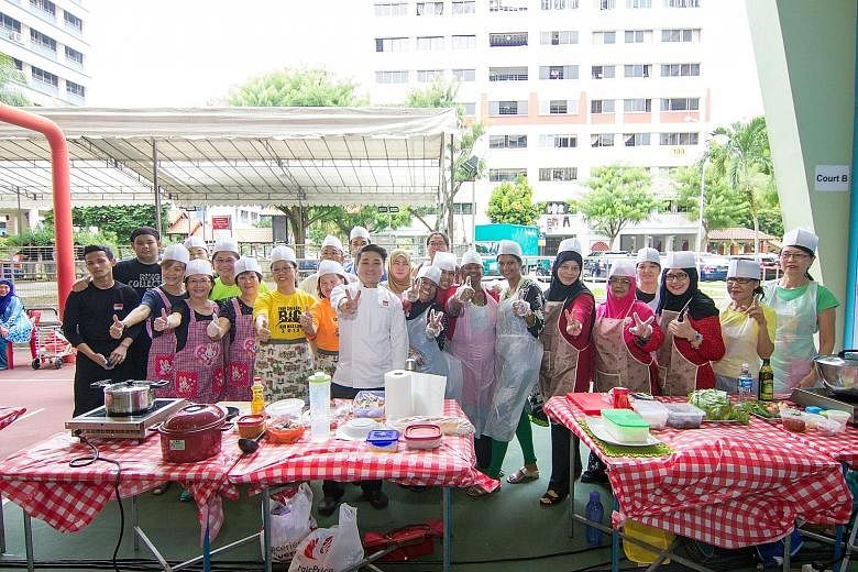 Some of the contestants from the nine teams of three who pitted their culinary skills against one another, whipping up three different styles of curry - Malay, Indian and Chinese.