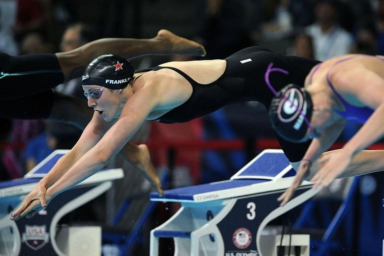 Missy Franklin of the United States competing in a heat of the women's 200m freestyle during the US Olympic trials on Tuesday. Franklin, who won four gold medals at the 2012 London Olympics, has not yet made the team for Rio. 