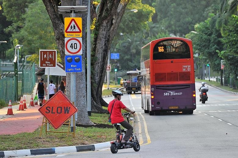 A speed limit sign outside Ang Mo Kio Primary School. A pilot programme involving 10 schools launched in January last year, as part of the enhanced school zone scheme, was found to be effective. More than 170 of the 187 primary schools islandwide wil