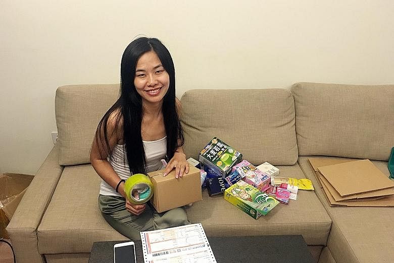Ms Zhao Xu, 27, has a full-time job as a property agent. To supplement her income, she sells medicines and cosmetics procured from Japan via Wechat, a mobile messaging platform, during her spare time. In a good month, she can make between 4,000 yuan 